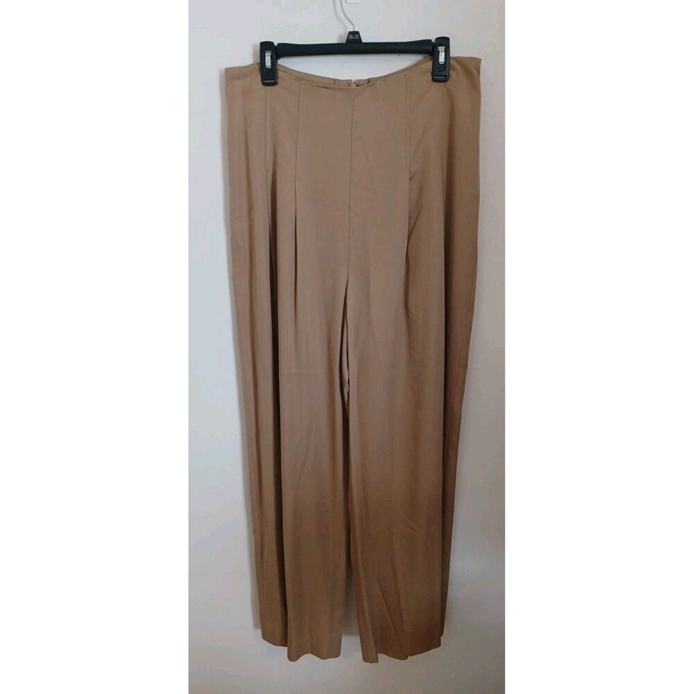 Antonio Melani Pants Womens 12 Tan Wide Leg Dress Trousers Casual Relaxed